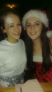 Me and my swimming chum Becky at the Swimming Christmas Dinner at The Font